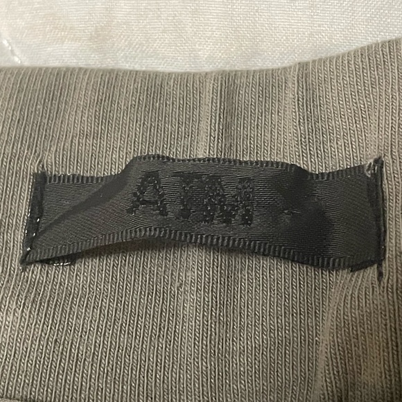 ATM 100% silk gray joggers with blue stripes. Flat front elastic back and hem. - Picture 2 of 15